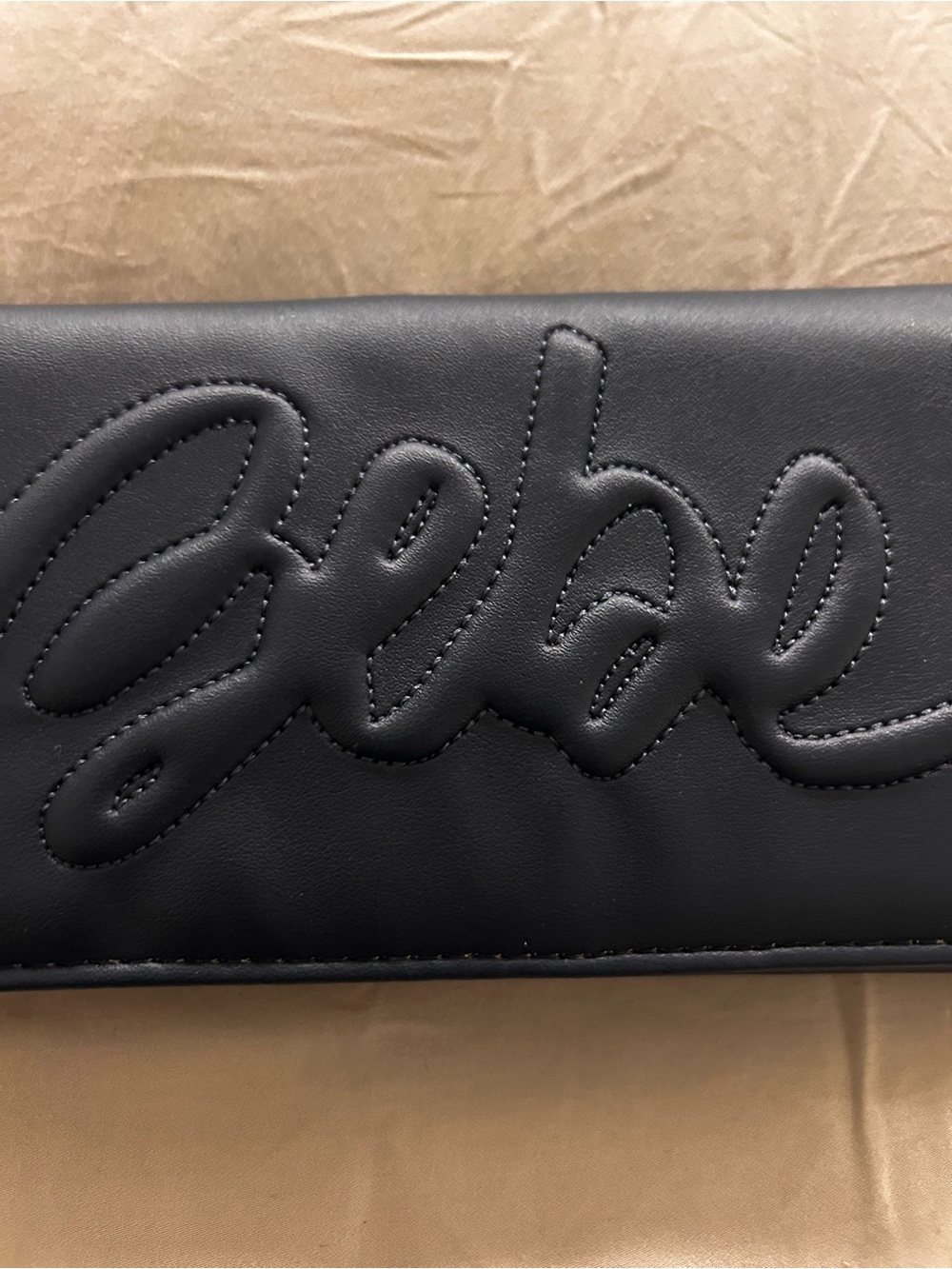 bebe Blush Trifold Wallet with Gold Accent